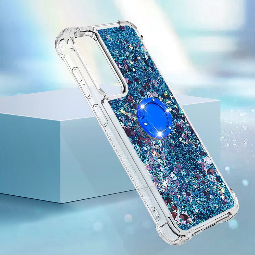 YB Quicksand Series-7 For Samsung Galaxy S23 FE Kickstand TPU Case Floating Bling Glitter Phone Cover YB Quicksand Series-7 For Samsung Galaxy S23 FE Kickstand TPU Case Floating Bling Glitter Phone Cover